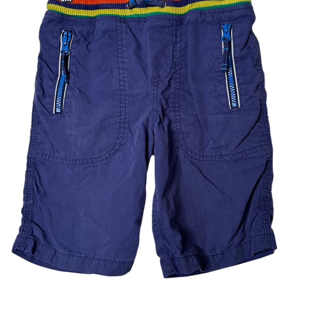 Mini Boden Blue Kids Shorts with Rainbow Waistband
